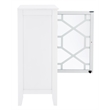 Linon Betty Large Wood Cabinet with 2 Glass Paneled Doors and 3 Shelves in White