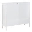 Linon Betty Large Wood Cabinet with 2 Glass Paneled Doors and 3 Shelves in White