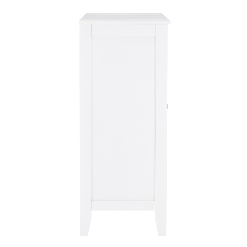 Linon Betty Large Wood Cabinet with 2 Glass Paneled Doors and 3 Shelves in White
