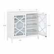 Linon Betty Large Wood Cabinet with 2 Glass Paneled Doors and 3 Shelves in White