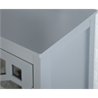 Linon Betty Small Wood Cabinet with a Glass Paneled Door and 3 Shelves in Gray