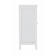 Linon Betty Small Wood Cabinet with a Glass Paneled Door and 3 Shelves in White
