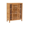 Linon Bracken Sturdy Solid Bamboo 2 Door 3 Shelf Floor Cabinet in Natural Brown