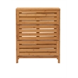Linon Bracken Sturdy Solid Bamboo 2 Door 3 Shelf Floor Cabinet in Natural Brown