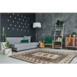 Linon Vintage Buharra Power Loomed Microfiber Polyester 8'x10' Rug in Gray