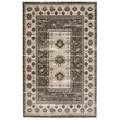 Linon Vintage Buharra Power Loomed Microfiber Polyester 8'x10' Rug in Gray