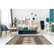 Linon Vintage Buharra Power Loomed Microfiber Polyester 9'x12' Rug in Gray