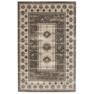 Linon Vintage Buharra Power Loomed Microfiber Polyester 9'x12' Rug in Gray