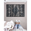 Linon Vintage Aztek Power Loomed Microfiber Polyester 2'x3' Rug in Gray