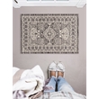 Linon Vintage Hamadan Power Loomed Microfiber Polyester 2'x3' Rug in Gray