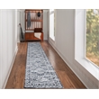 Linon Vintage Hamadan Power Loomed Microfiber Polyester 2'x10' Rug in Gray