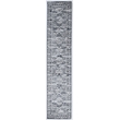 Linon Vintage Hamadan Power Loomed Microfiber Polyester 2'x10' Rug in Gray