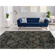 Linon Vintage Clara Power Loomed Microfiber Polyester 8'x10' Rug in Gray