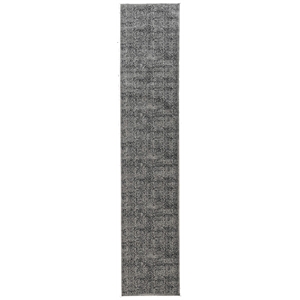 Linon Vintage Luster Power Loomed Microfiber Polyester 2'x10' Rug in Gray
