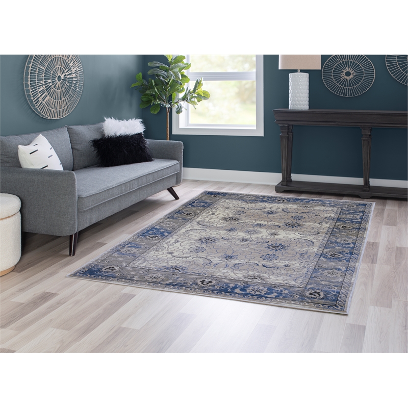 Linon Vintage Isfahan Power Loomed Microfiber Polyester 5'x7'6