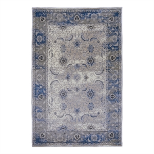Linon Vintage Isfahan Power Loomed Microfiber Polyester 8'x10' Rug in Gray