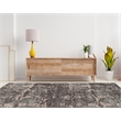 Linon Vintage Clara Power Loomed Microfiber Polyester 8'x10' Rug in Gray