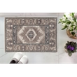 Linon Vintage Serape Power Loomed Microfiber Polyester 2'x3' Rug in Gray