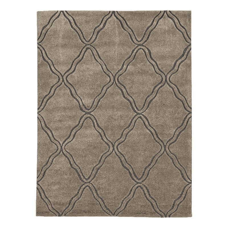 Linon Trio Britta Hand Tufted Polyester 8'x10' Rug in Gray
