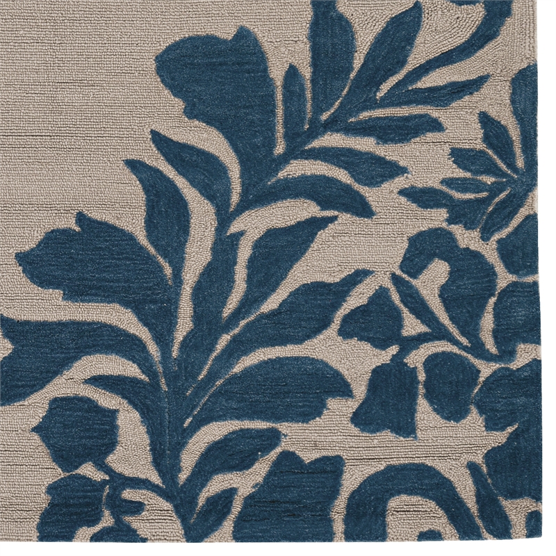 Linon Trio Medallion Hand Tufted Polyester 8'x10' Rug in Ivory