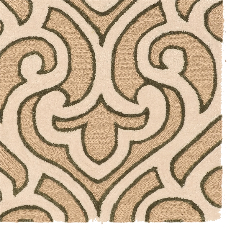Linon Trio Marple Hand Tufted Polyester 5'x7' Area Rug in Ivory
