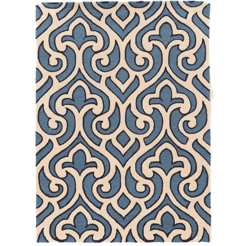 Linon Trio Marple Hand Tufted Polyester 5'x7' Rug in Ivory