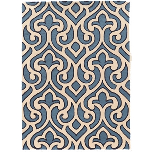 Linon Trio Marple Hand Tufted Polyester 5'x7' Rug in Ivory