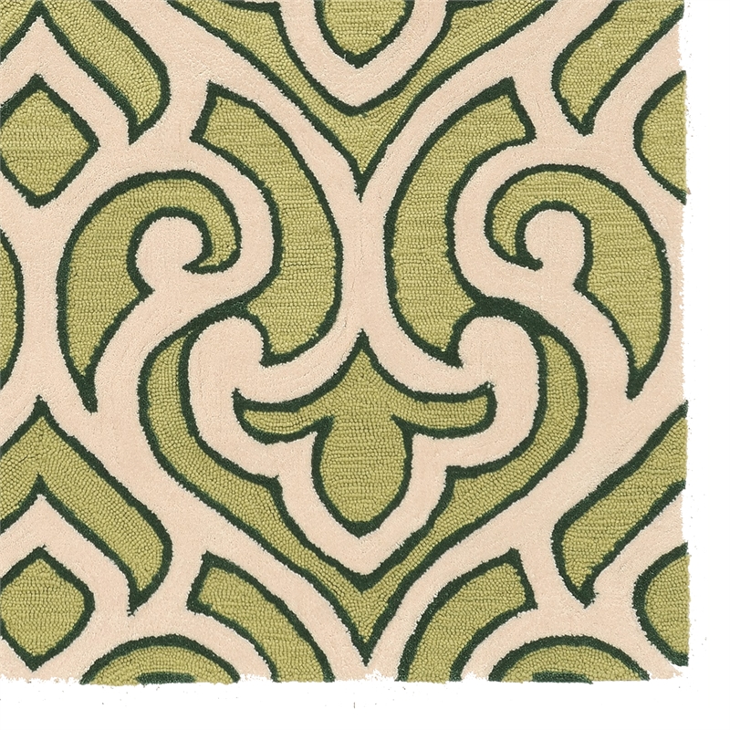 Linon Trio Marple Hand Tufted Polyester 5'x7' Rug in Ivory