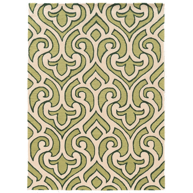 Linon Trio Marple Hand Tufted Polyester 8'x10' Rug in Ivory