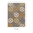 Linon Trio Emblem Hand Tufted Polyester 5'x7' Area Rug in Gray