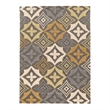 Linon Trio Emblem Hand Tufted Polyester 5'x7' Area Rug in Gray
