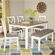 Linon Trio Tiles Hand Tufted Polyester 8'x10' Area Rug in Gray