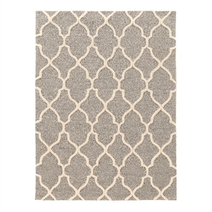 Linon Trio Geo Hand Tufted Polyester 8'x10' Rug in Gray