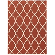 Linon Trio Geo Hand Tufted Polyester 5'x7' Rug in Rust Orange
