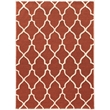 Linon Trio Geo Hand Tufted Polyester 5'x7' Rug in Rust Orange