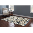 Linon Trio Gardenia Hand Tufted Polyester 5'x7' Rug in Ivory