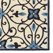 Linon Trio Gardenia Hand Tufted Polyester 5'x7' Rug in Ivory