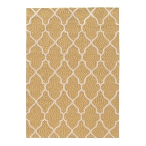Linon Trio Geo Hand Tufted Polyester 5'x7' Rug in Yellow