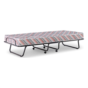 Linon Torino Metal and Fabric Folding Bed in Gray