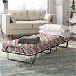Linon Torino Metal and Fabric Folding Bed in Gray