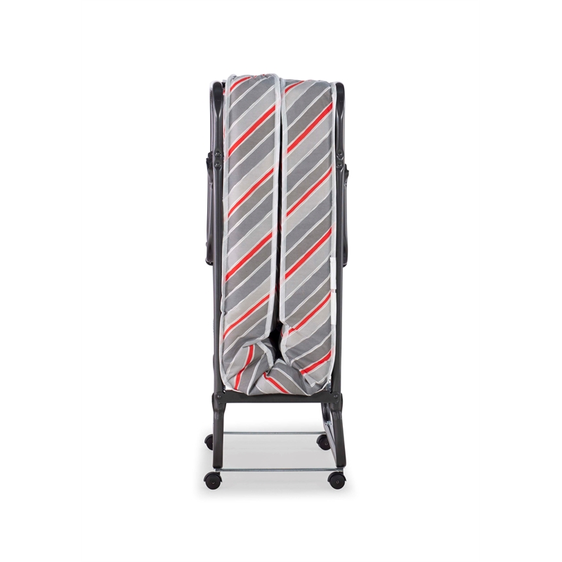 Linon Torino Metal and Fabric Folding Bed in Gray