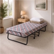 Linon Torino Metal and Fabric Folding Bed in Gray