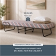 Linon Torino Metal and Fabric Folding Bed in Gray