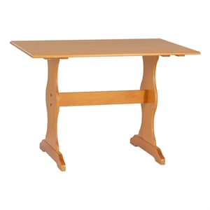Linon Chelsea Solid Pine Dining Table in Warm Honey Finish