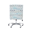 Linon Draper Wood Upholstered Glasses Office Chair in Blue