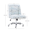 Linon Draper Wood Upholstered Glasses Office Chair in Blue