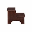 Linon Tyler Bed Step or Utility Stool in Rich Espresso Stained Rubberwood