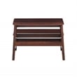 Linon Tyler Bed Step or Utility Stool in Rich Espresso Stained Rubberwood