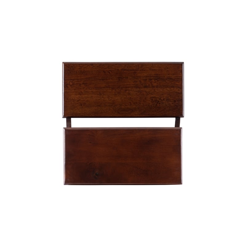 Linon Tyler Bed Step or Utility Stool in Rich Espresso Stained Rubberwood