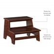 Linon Tyler Bed Step or Utility Stool in Rich Espresso Stained Rubberwood